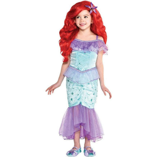 Kids The Little Mermaid Ariel Child Costume Dress, Princess, Halloween Costume, 2T-3T, Purple and Tear