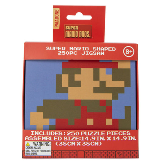 Nintendo Super Mario Bros Puzzle Tin with 250-Piece Jigsaw Puzzle, Retro Mario